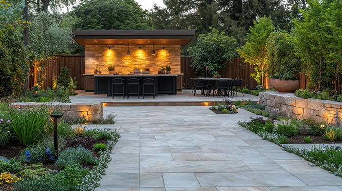 Outdoor light in the summer with an outdoor kitchen in Tulsa, OK