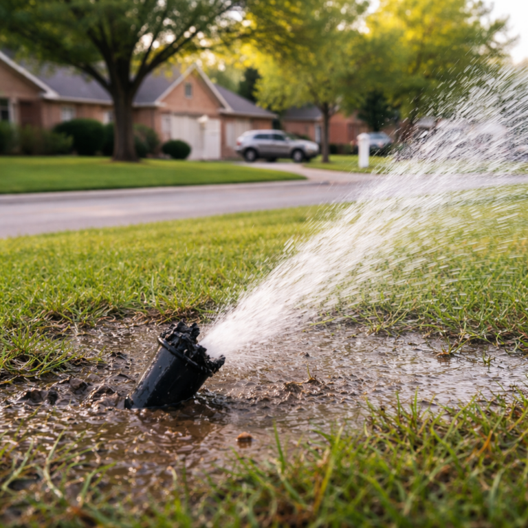 Tulsa Broken Sprinkler repair and restoration