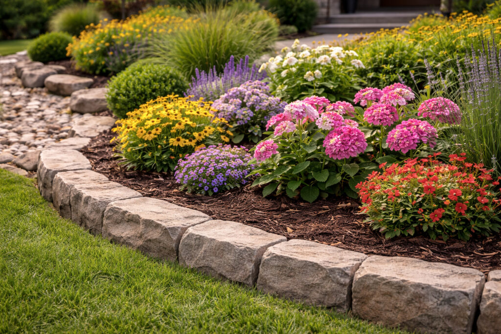 Flower Beds installed Rockwell Irrigation and Landscaping
