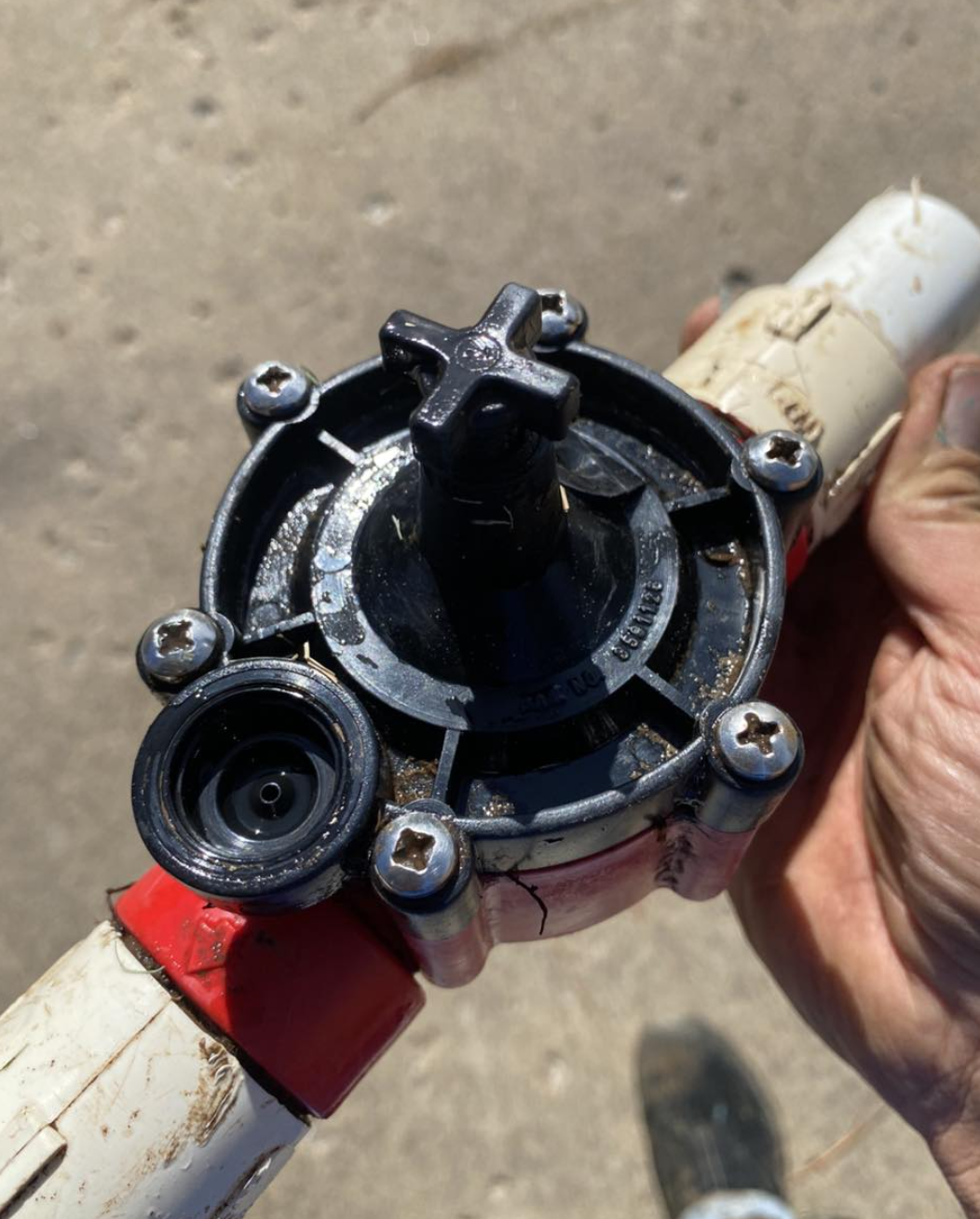 An older model sprinkler system repair in Tulsa, OK